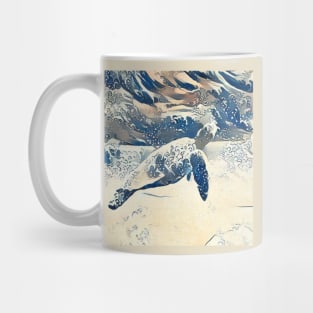 Cute turtle painting (sea turtle, ocean, sea and beach) Mug